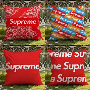 Fashion Superme Cushion Cover Ultra-Soft Reversible Plush Pillow Cover Perfect for Car Rides Sofa Lounging Bedroom Relaxation Heartfelt Gift for Family & Friends