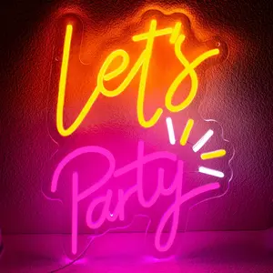 This party neon light features a dimmer switch, USB power, adjustable brightness, and a bright orange design, making it perfect for parties, home bars, restaurants, and event decorations.