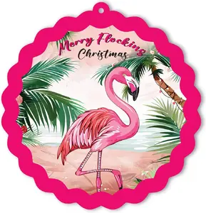 Flamingo Christmas Ornament, Pink Flamingo Xmas Ornament Tree Decorations, Animal Lovers Sisters, Tropical Themed Holiday Decoration