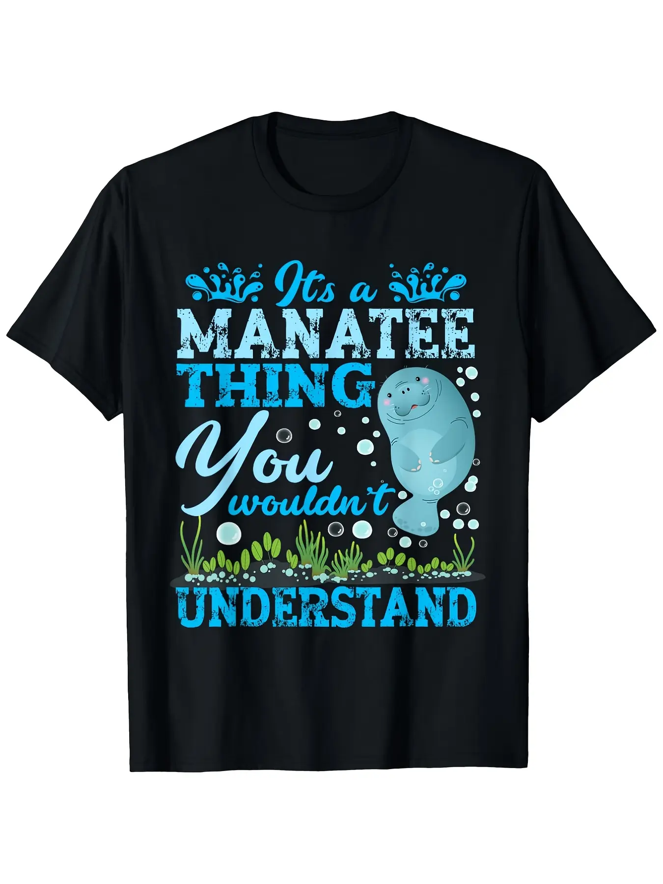 Cute Sea Cow Manatee It's A Manatee Thing T-Shirt, unisex soft cotton short sleeve t shirt, vintage graphic casual tee for men women teens, perfect birthday holiday gift for camping travel gym daily street  wear