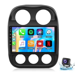 [2+64G] Android Car Radio for Jeep Compass Patriot 2010 2011 2012 2013 2014 2015 2016, 10 inch Bluetooth Stereo with Wireless Carplay and Android Auto