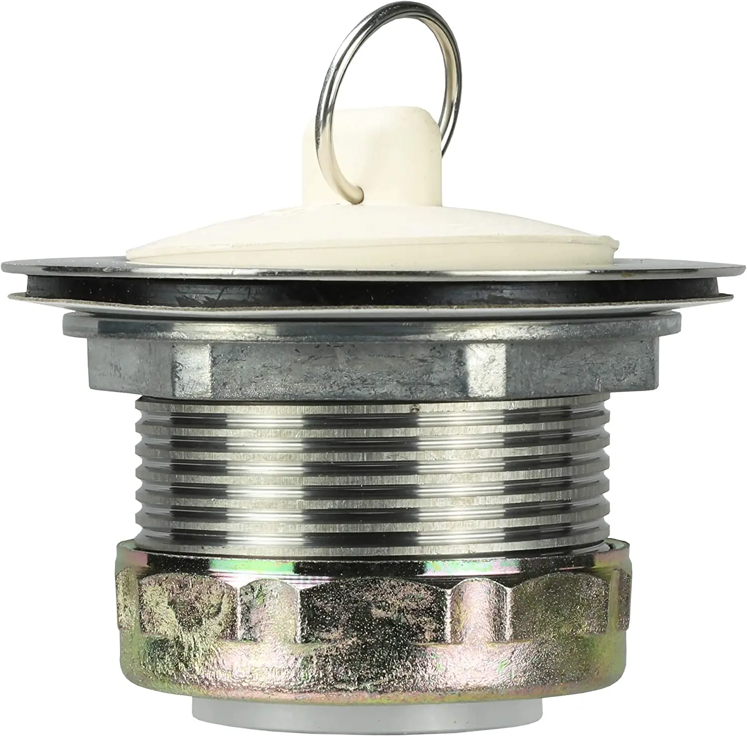 Mobile Home Bathtub Drain 1-1/2" Stainless Steel with Rubber Stopper