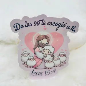 Sticker De las 99 te escogió a ti with Jesus and Sheep Design Lucas 15:4 Inspirational Message