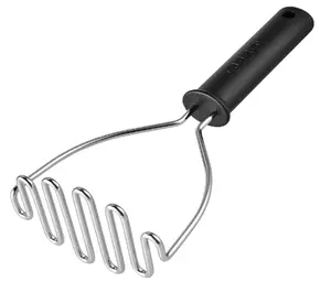 KitchenAid Gourmet Stainless Steel Wire Masher, 10.24-Inch, Black Fruit Plastic