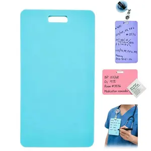Erasable Badge Notepad, Reusable Silicone Badge Notepad, Mini Whiteboard Wipe Memo, Small Dry Erase Board for Hospital Staff, Teachers, Caregivers, Busy Moms, Daily Reminder Lovers