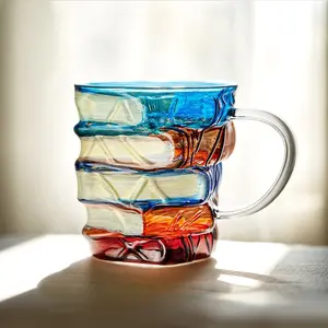 3D Painted Stackable Book Shape Cup, Innovative Colorful Coffee Mug, Novelty Coffee Mug, Perfect Gift for Literature Lovers, Unique Literary Themed Drinkware, Travel Coffee Mug