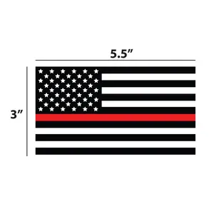 Red Line American Flag Decal -3 pack (3”x3.5”)