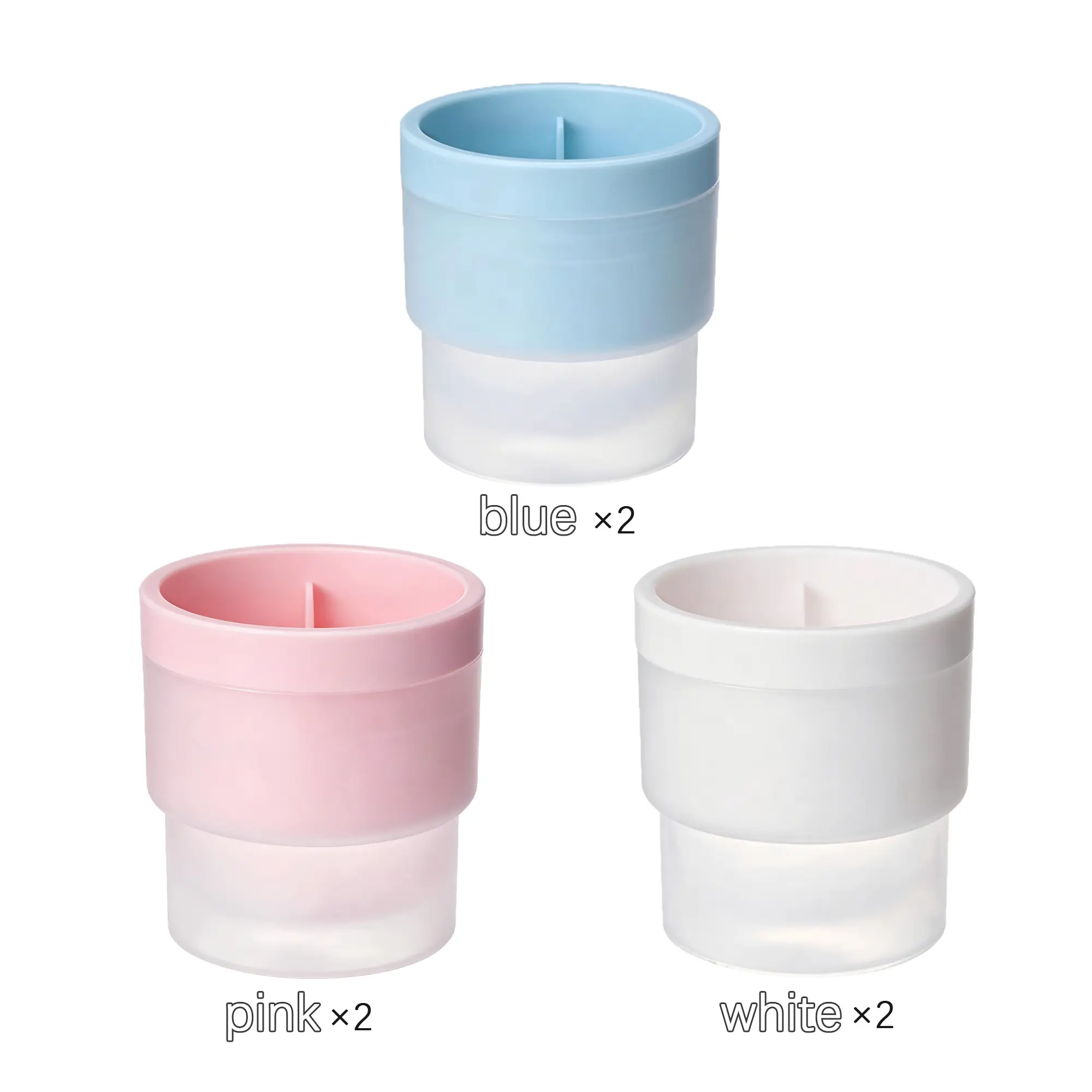 White with added color and pink, 6-piece set