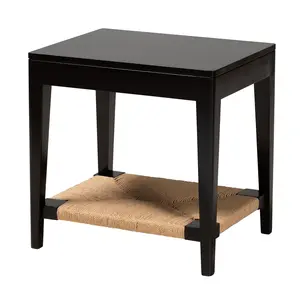 Baxton Studio Freya Black Finished Bayur Wood End Table