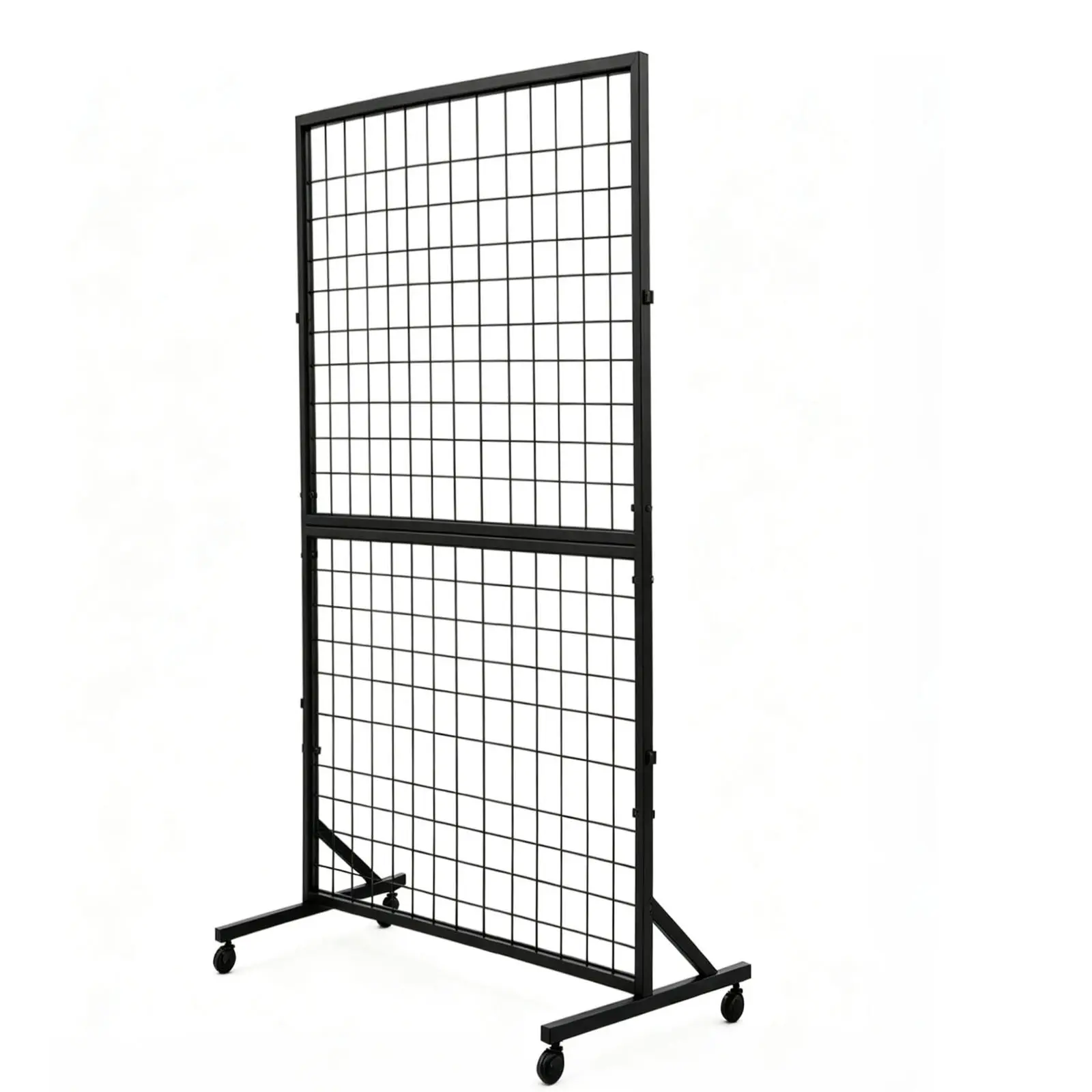 Grid Wall Panels, Wire Gridwall Display Racks Tower with Base, Floorstanding Double Side Gridwall Panels, Retail Display with Extra Hooks for Art Craft Shows