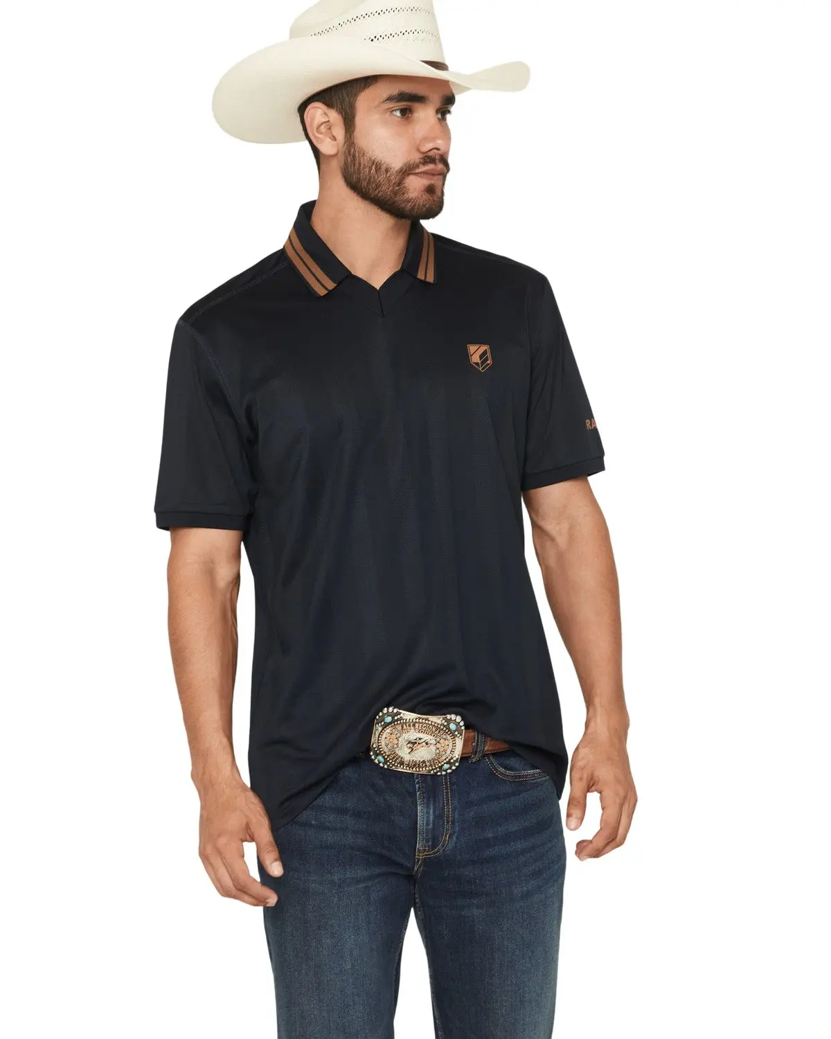 Rank 45 Men's 45&Reg; Men'S Hoss Jersey Short Sleeve V-Neck Stretch Polo - Rmsu26k15-Nvy