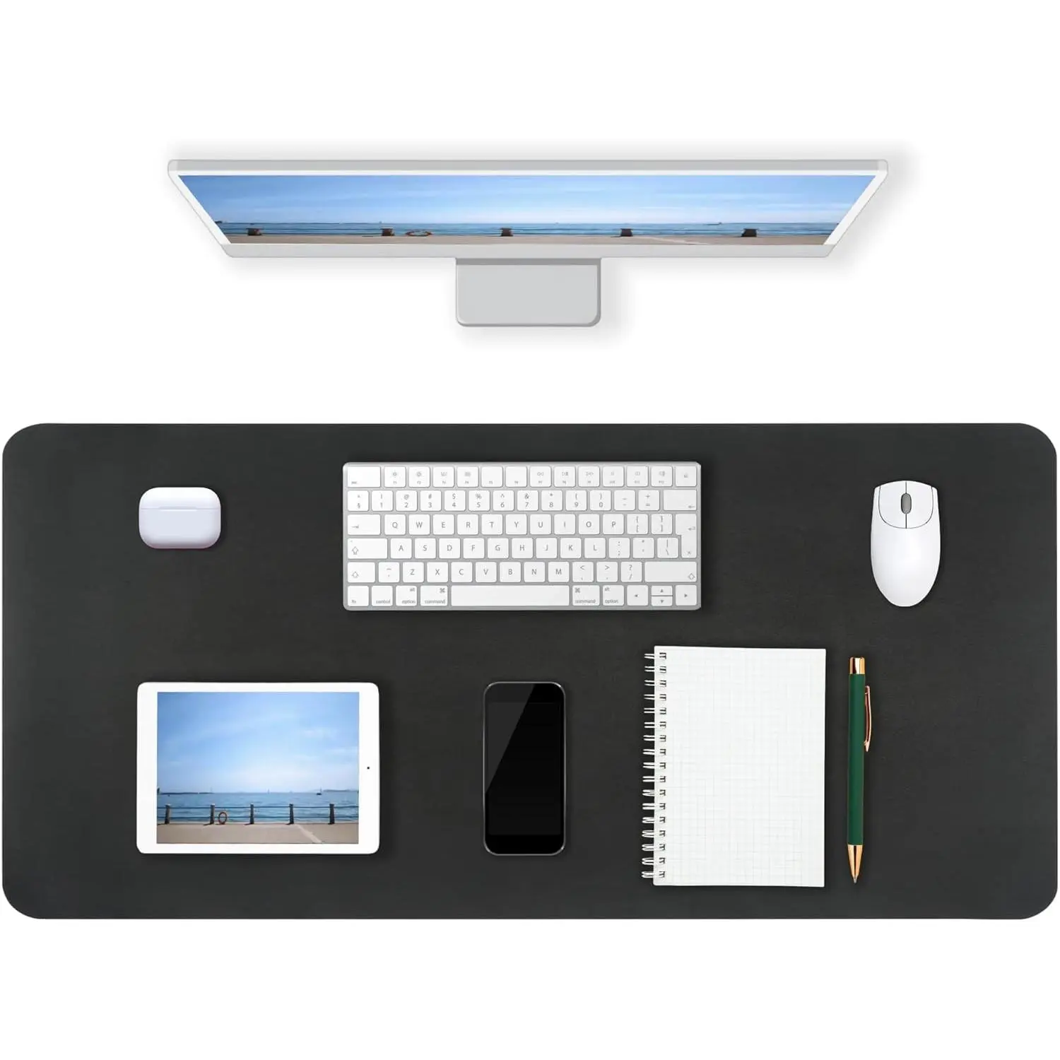 Multi-Size Synthetic Matt PU Leather Desk Pad Mat - Non-Slip, Waterproof Desk, Heat-Resistant Office Supplies, 23.6"x13.8"/31.5"x15.8"/35.4"x17" Suede Computer Keyboard Mouse Pad Accessory