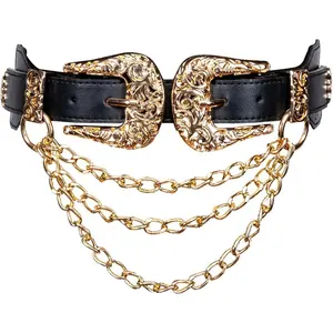 2026 New Women's Engraved Belt   High-Elasticity Waist Chain. Crafted from soft leather and adorned with exquisite chain detailing, this versatile accessory complements a wide range of outfits—making it the perfect gift for a loved one.