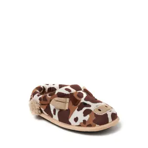 Dearfoams Kid's Peyton Animal Slip-On Clog House Slipper - Potting Soil Size 4-5