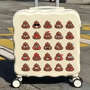 Funny Poop Emoji Stickers Multipack - 5/10/20/50pcs Cute Poop Face Decals for Laptops, Water Bottles & Prank Gifts