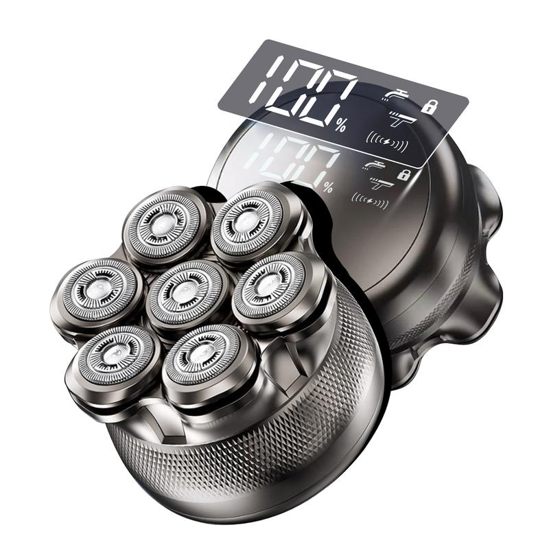 Latest Model 7D Bald Head Shaver, Electric Shaver for Menmagnetic head, IPX7 Waterproof Wet & Dry Shaving, Safe Head Shaver, LED Display, Type-C Charging, Perfect Gift for Dad Him Men smooth shave cordless rechargeable bald head razor Flawless