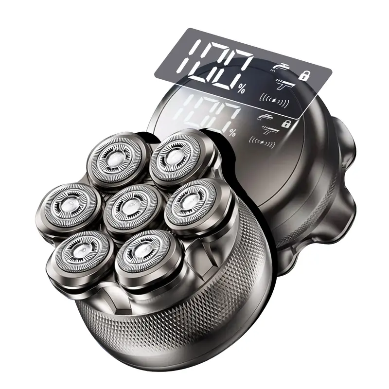 Latest Model 7D Bald Head Shaver, Electric Shaver for Menmagnetic head, IPX7 Waterproof Wet & Dry Shaving, Safe Head Shaver, LED Display, Type-C Charging, Perfect Gift for Dad Him Men smooth shave cordless rechargeable bald head razor Flawless