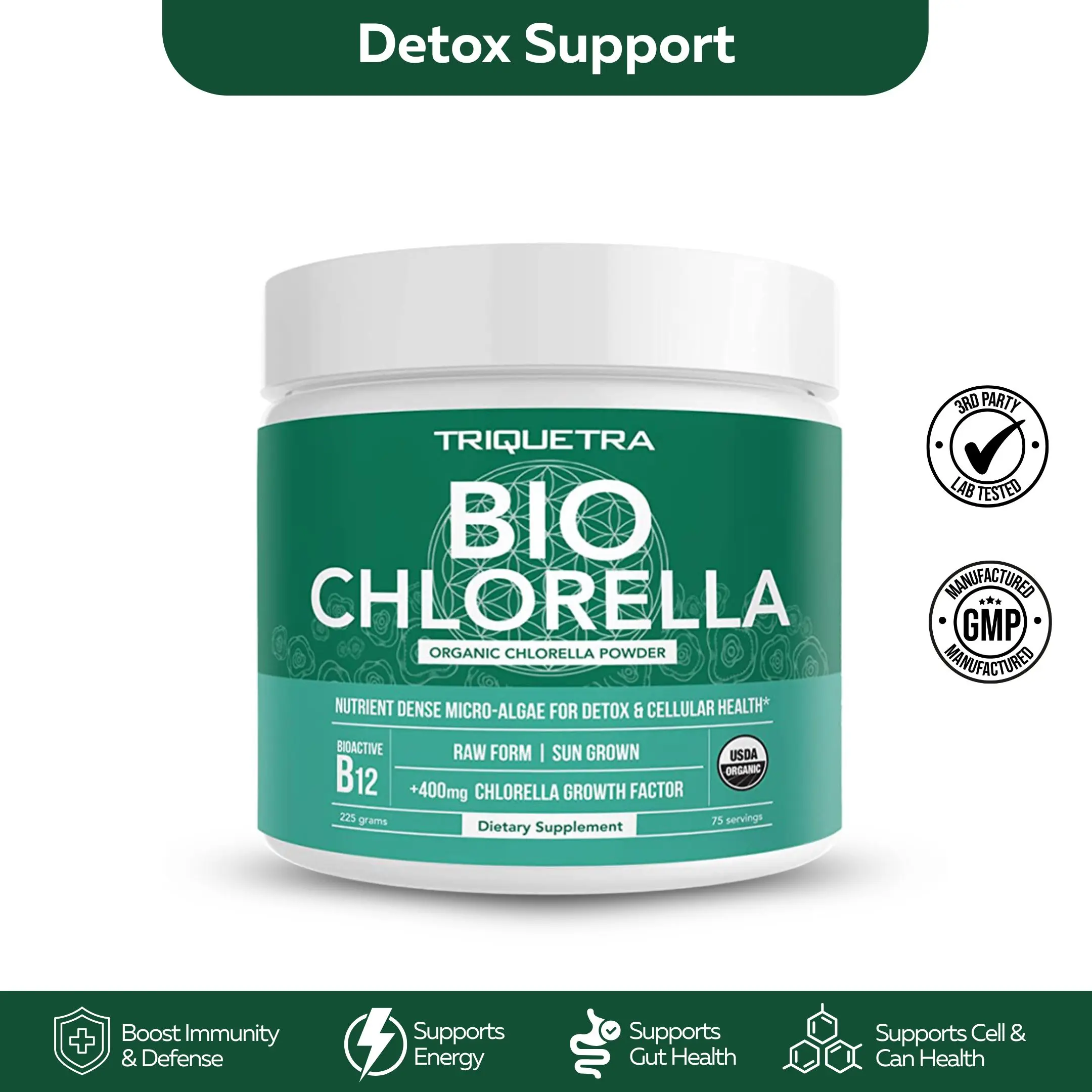 Organic BioChlorella Powder - Raw Form | Sun Grown Healthcare Vitamin