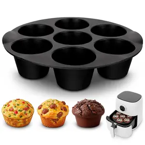 1pc Air Fryer Silicone Muffin Pan - 7 Hole Cake Mold for Baking Cupcakes and Muffins - Non-Stick Tray for Easy Release - Perfect Air Fryer Accessory for Healthy Cooking - Bakeware Silicone Molds