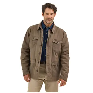 112367636 Wrangler Men's Western Lined Barn Coat - Morel