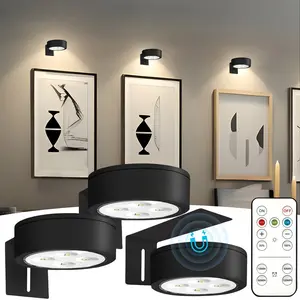 Battery-Powered Modern Wall Light Set, Adjustable Brightness Wireless LED Lamp, 3 Color Temperatures, Home Decor Light, Suitable for Bedroom Living Room Hallway