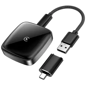 Wireless CarPlay Adapter, Convert Factory Wired to Wireless, Easy Plug and Play Setup, Zero Delay, Supports Voice Assistant, Compatible with Cars with OEM Wired CarPlay & iOS 10+