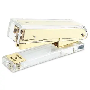Lillian Vernon Acrylic & Gold Stapler - 2.5" x 1.25" x 5"T. Home Office