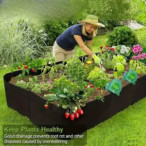 Portable Garden Planting Box, Thick Breathable Fabric Planter Bed, Multi-Compartment Design, Ideal for Tomatoes, Strawberries, Lettuce, Herbs