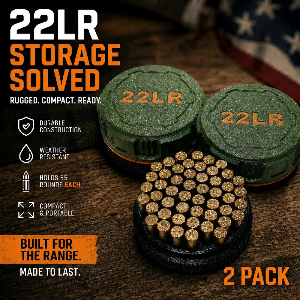 22LR Mini Ammo Storage Boxes, pack of 2, each box holds 55 rounds