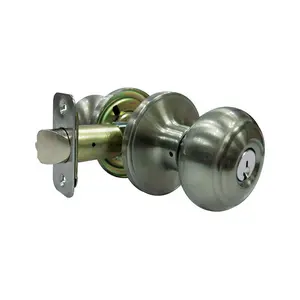 Faultless  Fancy Mushroom Satin Nickel Metal Entry Knobs 3 Right Handed