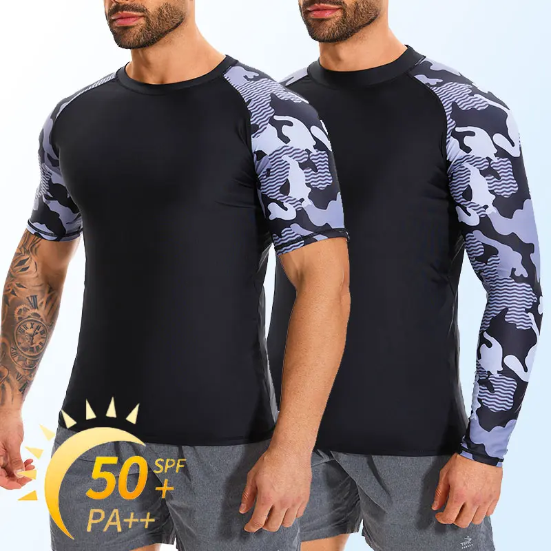 cattibor Men's Long Sleeve Compression Shirt, UPF 50+ Sun Protection, Quick-Dry for Surfing, Fishing, and Workouts, Compression Shirts, Men's Compression Shirts