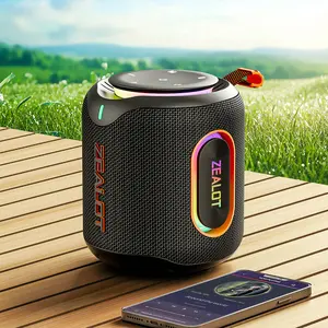 ZEALOT M1 30W wireless speaker desktop stereo with bass enhancement, surround sound, USB port, PC， Music player, smartphone, tablet, 6000mAh lithium battery, dual pairing, 24-hour playback time, RGB ambient light, home, car travel, party, outdoor camping