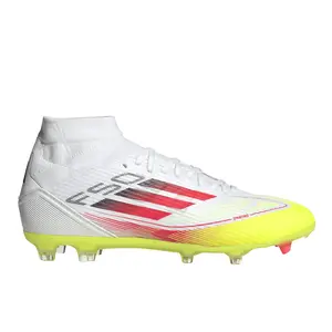 adidas Womens F50 League Firm GroundMulti Ground Mid Soccer Cleats - Red, White adidas Womens F50 League Firm GroundMulti Ground Mid Soccer Cleats - Red, White