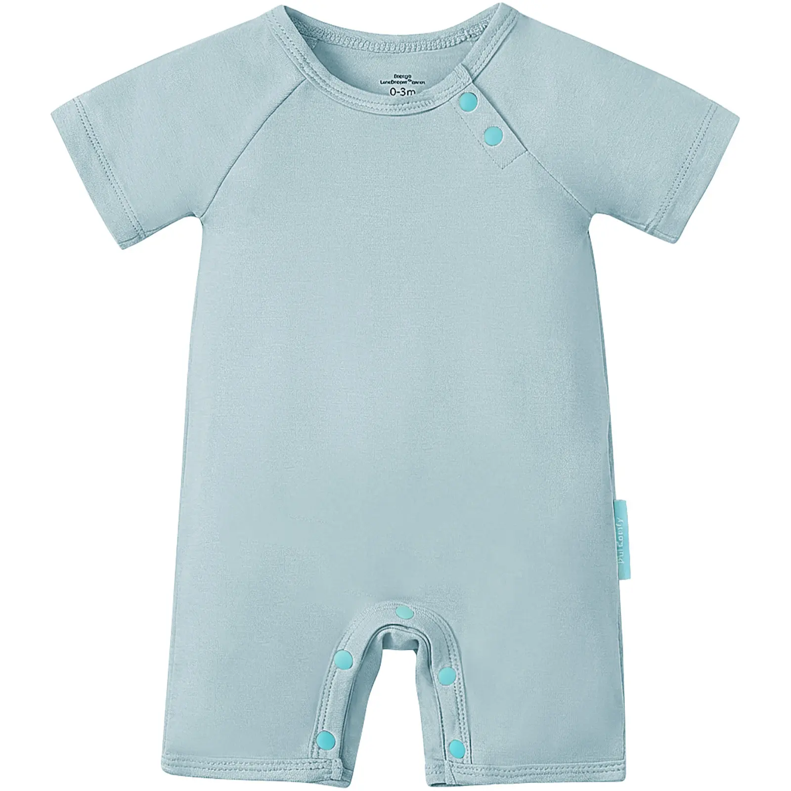 PurComfy Supersoft Bamboo Short Sleeve Baby Romper, Comfortable Summer Sleepwear for Infant Boys Girls, One Piece Pajamas, Footless Jumpsuit Snap Closure, Perfect for Baby and Toddlers | 0–4Y Fit, Premium Bamboo Rayon, Unisex Design