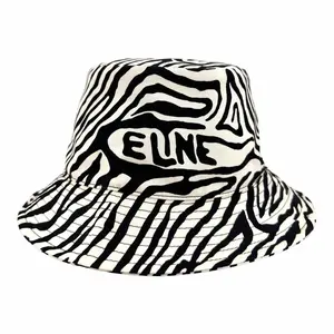 Celine Zebra Print Bucket Hat Black White