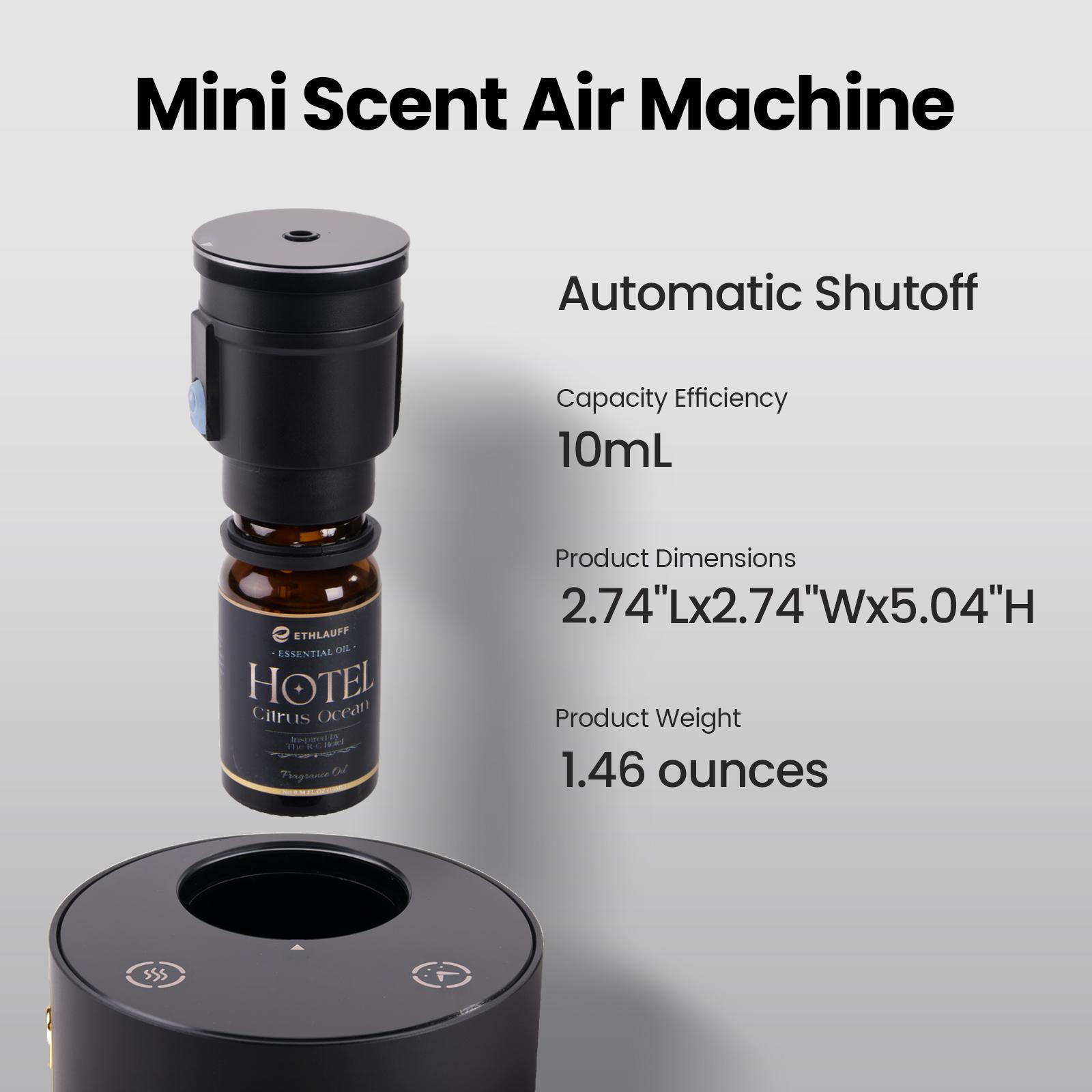 AESHORY Waterless Essential Oil Diffuser Starter Kit with Hotel Fragrance Oil Battery Operated Mini Scent Diffuser, Portable Aromatherapy Diffuser for Home, Car, Office (Black)