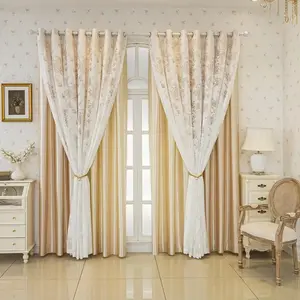 1pc Elegant Floral Embroidered Privacy Grommet Curtains, Window Curtain, Top Hole Hanging Design, Durable Room Decor, Ideal for Bedroom Office Kitchen Living Room Study