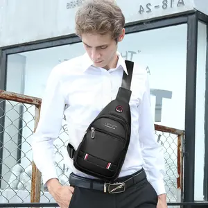 Large Capacity Canvas Crossbody Sling Bag,Casual Fashion,Textured Fabric Scratch Resistant,Chest Shoulder Fanny Pack with Earphones Hole,Ideal for Travel,Fitness,Hiking,Running,Gym,New Year & Valentine's Gift