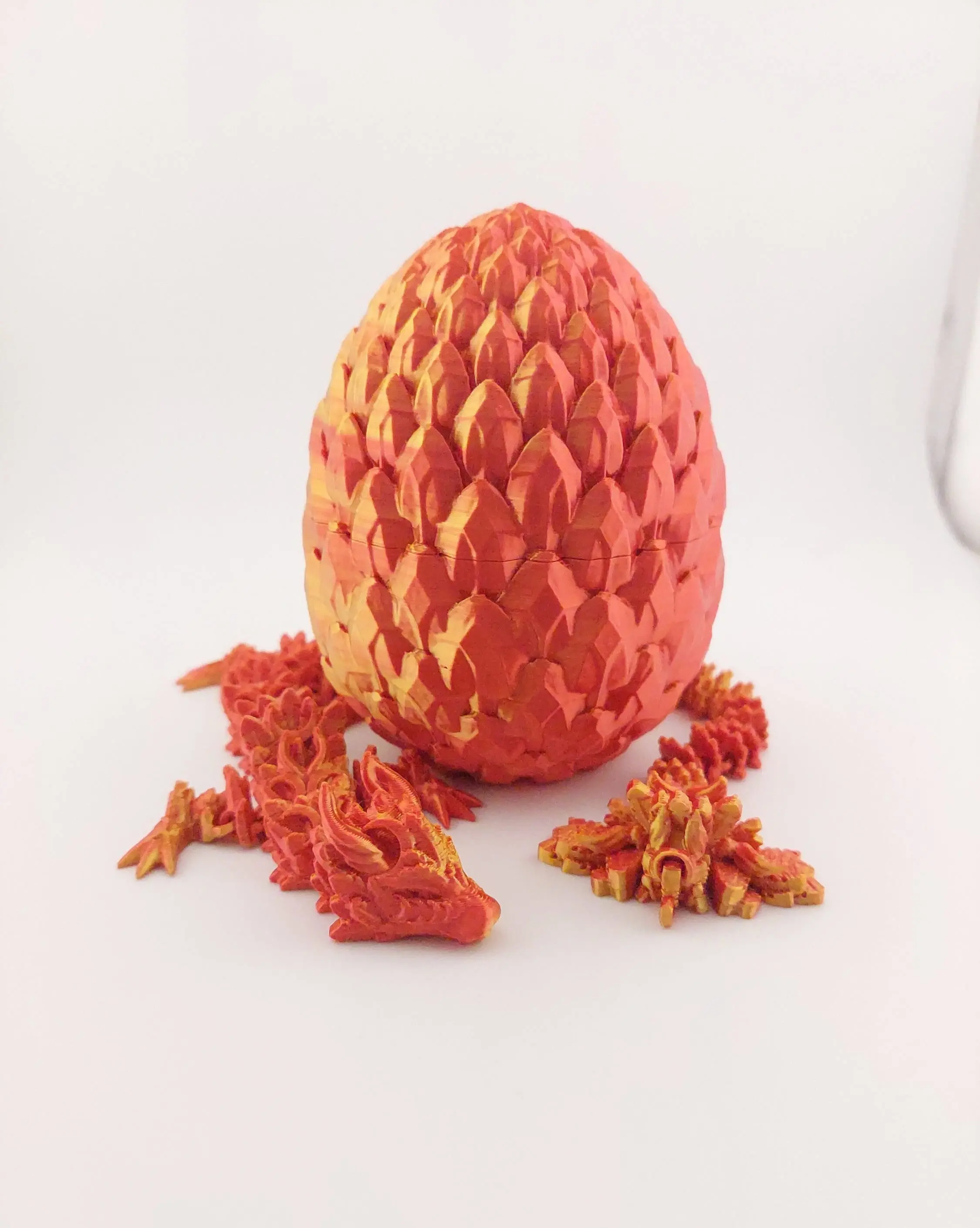 12 Inch Lunar Dragon And Matching Egg! - Articulated - Cinderwing3d - 3D Printed Dragon - Unique Gift