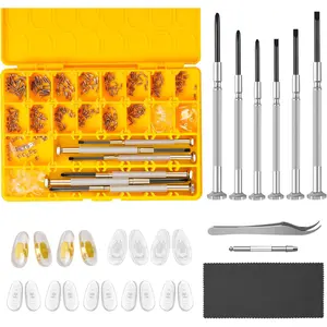 Eyeglass Repair Kit, Glasses Repair Kit with Eyeglass Screws Include Nose Pads, Precision  Tool Set and Tweezers for Eyeglasses, Sunglasses, Watch Clock Spectacle Repair