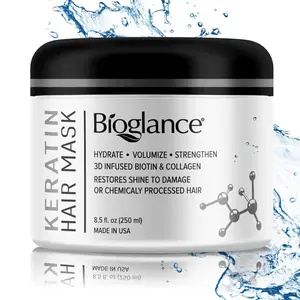 Bioglance Keratin Hair Mask  Fast-Acting Restoration for Silky, Hydrated & Voluminous Hair  Infused with Biotin & Collagen