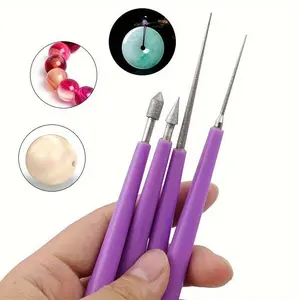 4pcs Diamond Tipped Bead Reamer Set - Precision Hole Enlarger for Jewelry Making - Effortless, Durable Tools for Creative DIY Projects