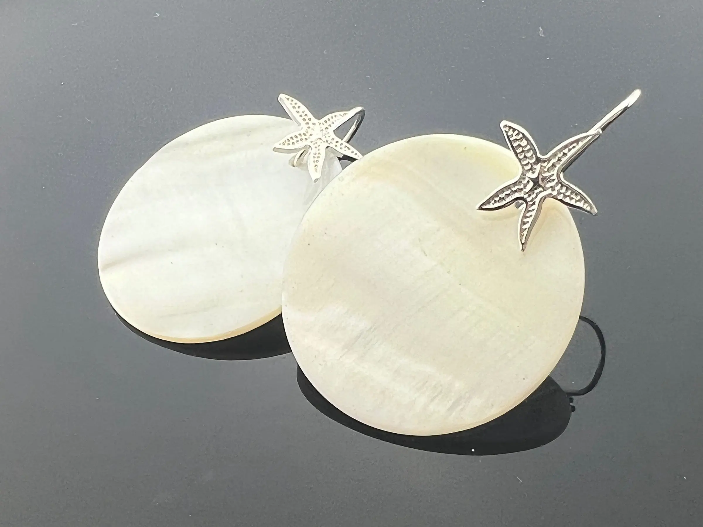 Shell Pearl Starfish Earrings · 925 Sterling Silver · Beach Jewelry · Nautical Gift · Ocean Lover · Handmade Coastal Dangles