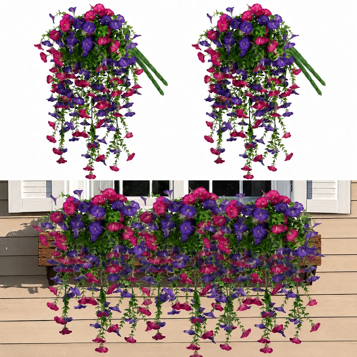 UV-Resistant Hanging Artificial Morning Glory Vine  | Ultimate Backyard & Outdoor Decor，fake flowers for outdoor，Suitable for Thanksgiving, Christmas, Halloween,Valentine's Day, home room