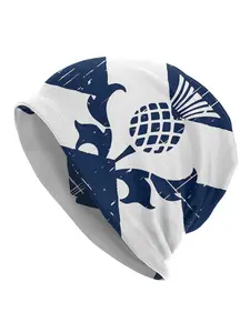 1 PC Hat Saltire Scottish Flag And Scottish Thistle Thin Caps For Men Women Skullies Beanies Ski Caps Cotton Bonnet Hats