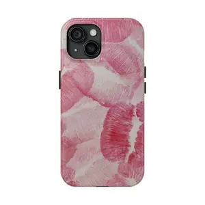 Pink Kiss Lipstick Fashion Aesthetic Glossy Phone Case Accessories Durable