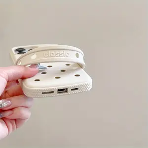 Hole shoes phone case for iPhone 16, 15, 14, 13, 12, 11 Pro Max, Plus, 16 E, anti-drop protective cover