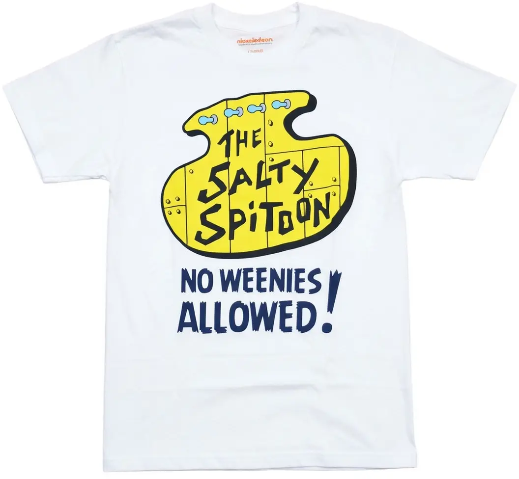 Spongebob SquarePants The Salty Spittoon Men's T-Shirt, Salty Joke Print Tee, Casual Humor Gift for Men Women