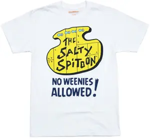 Spongebob SquarePants The Salty Spittoon Men's T-Shirt, Salty Joke Print Tee, Casual Humor Gift for Men Women