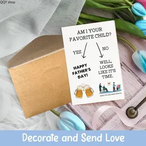 【Summervibes】Cheers Funny Father’s Day Greeting Card, Blank Inside Humorous Joke Card, Classic Foldable Card With Envelope, Cute Gag Holiday Card Perfect As Funny Surprise Gift For Dad And Family Parent Celebration
